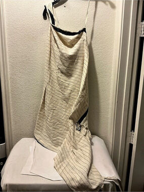 Just bee queen Striped Maxi Dress in Cream & Black Size Medium